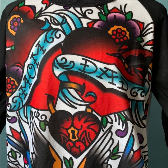 Kids 3/4 sleves tshirt Tattoo flas size 8-10 years - Picture 2 of 5